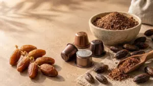 coffee capsules made from date seed powder