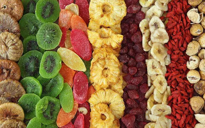 Bulk dried fruits for wholesale food supply.