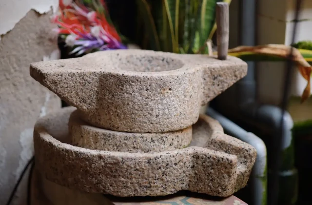 Traditional granite olive-mill stones