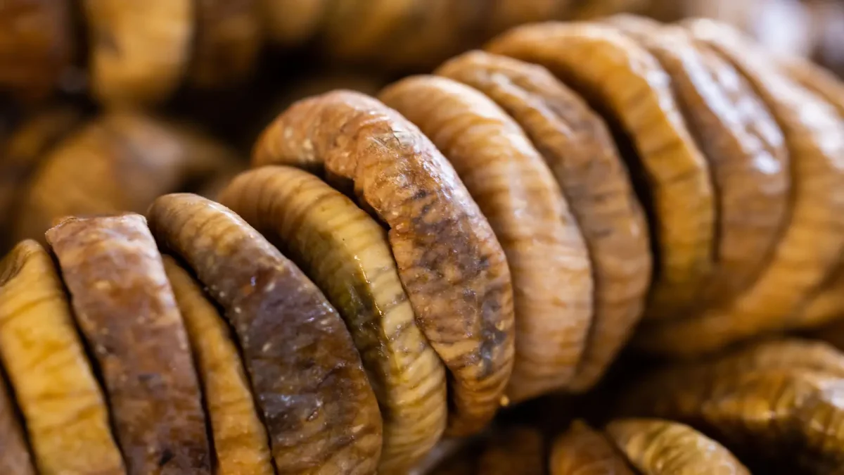 Rows of dried figs